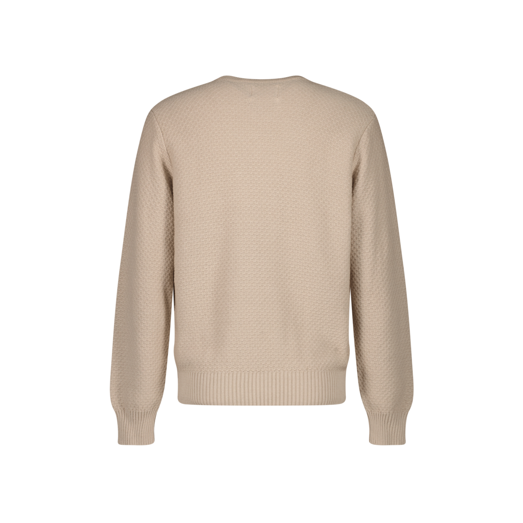Pull Col Rond Maille Camel