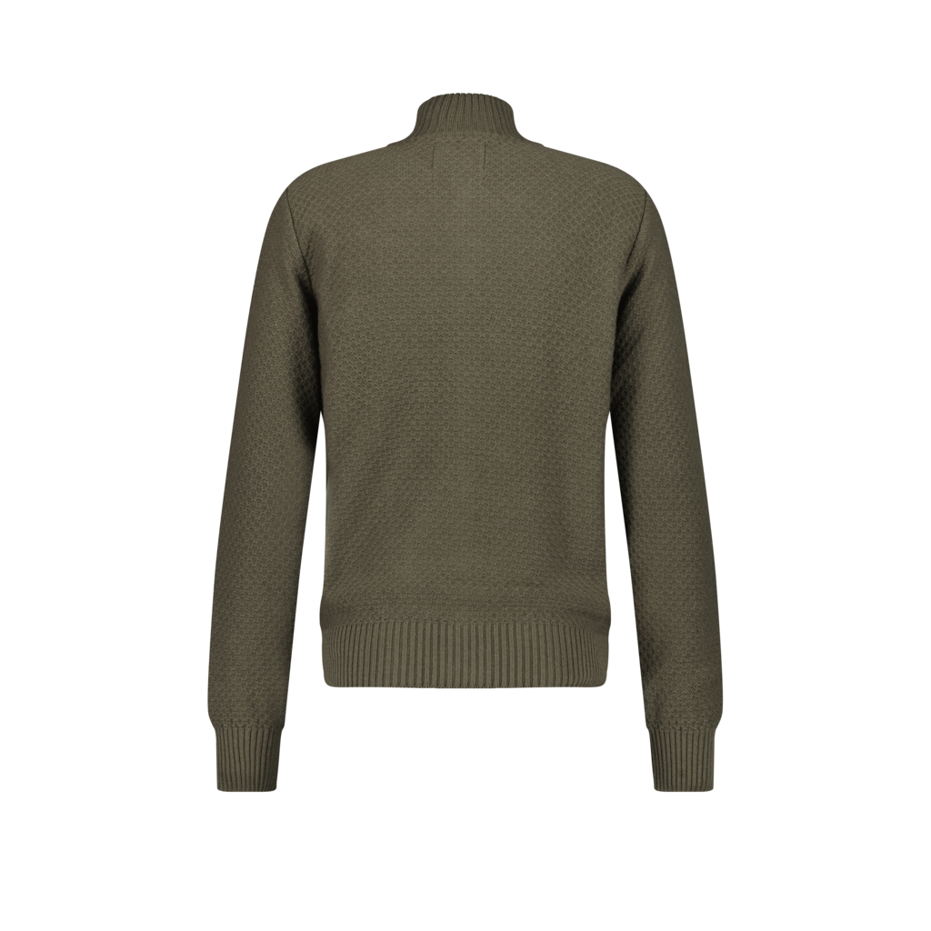 Pull Zip Maille Kaki